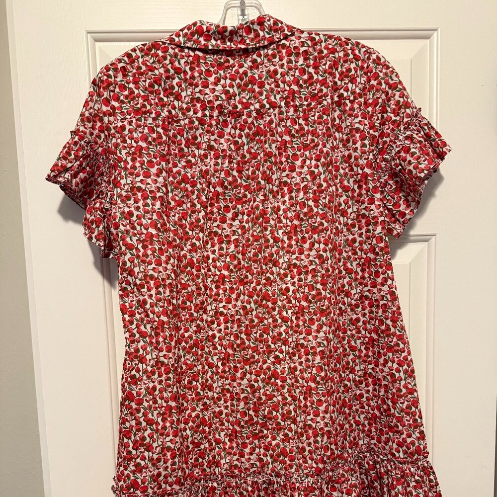 WOmens jcrew white red flower dress STYLE BY925 size S - Picture 4 of 5